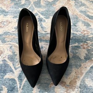 Aldo black heels size 6.5. Black suede